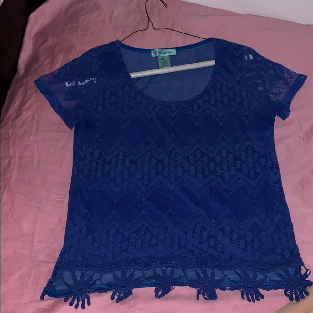 Royal blue floral top
